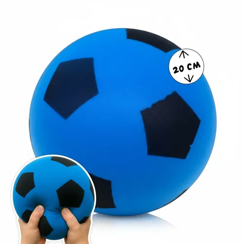 Schaumstoffball blau | weicher Spielball für Kinder | Fußball aus Schaumstoff