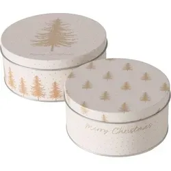 Dosen zur Aufbewahrung PLATINA, Ø 14-16 cm, 2er-Set - Vorratsgefäße & -gläser, stilvolle Aufbewahrungslösungen aus Metall in modernem Design, ideal für eine ordentliche Küche.