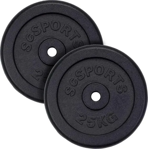 ScSPORTS® Hantelscheibe 50 kg (2-tlg) – Gusseisen - Erweitern Sie Ihr Training mit den robusten ScSPORTS® Hantelscheiben aus Gusseisen. Ideal für ambitionierte Sportler, bieten sie Stabilität und Langlebigkeit. Perfekt für alle gängigen Hantelstangen.