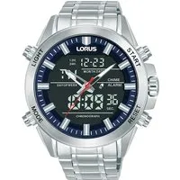 LORUS Herren Quarz Uhr mit Edelstahlgehäuse - Elegante Herrenarmbanduhr mit robustem Edelstahlgehäuse und hochwertigem Lederarmband für optimalen Tragekomfort. 50 Meter wasserdicht und klassisch mit Dornschließe für individuelle Anpassung.