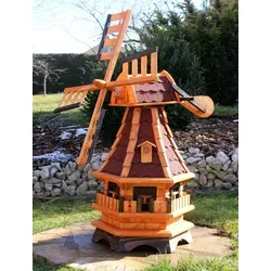 Schöne Windmühle mit Gauben und Solarbeleuchtung rot Typ 17.1