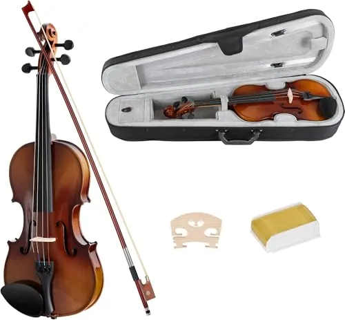 Classic Cantabile Student Violinset 4/4 - Streichinstrumente mit massiver Fichtenholzdecke und Ahornkorpus, ideal für Anfänger, inklusive Etui und Zubehör für den perfekten Einstieg in die Welt der Musik.