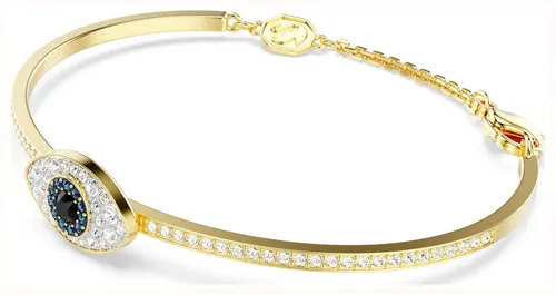 Swarovski Armreif Symbolica Böser Blick - Eleganter Armschmuck mit Swarovski® Kristallen in blau, gelb und goldfarben. Verstellbare Gesamtlänge, ideal für jedes Outfit - perfekt als Geschenk!