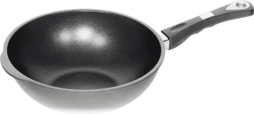 AMT Gastroguss Wok 32cm – Hochwertiger Wok mit isoliertem Stielgriff