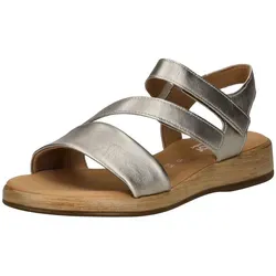 GABOR COMFORT Riemchensandale - Wanderschuhe aus hochwertigem Leder im Metallic-Look mit Comfort Mehrweite für ein angenehmes Tragegefühl – ideal für heiße Sommertage und besondere Anlässe.