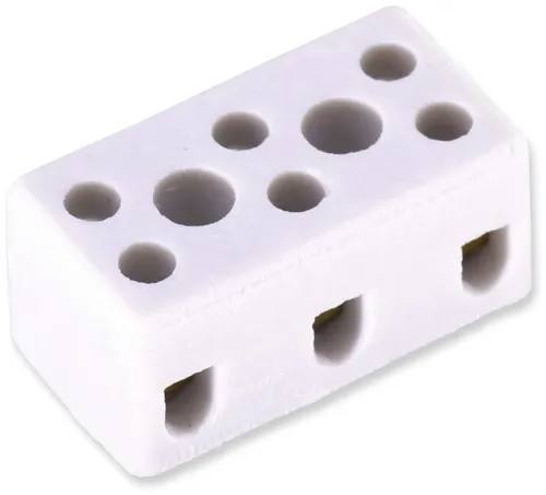 Porzellan-Apparateklemme 2,5mm², 3-polig