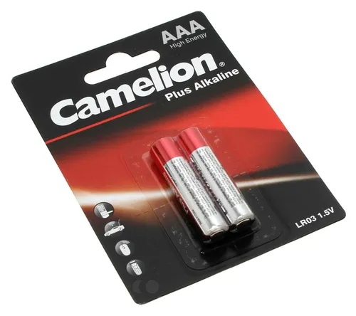 Camelion AAA/LR03 Plus Alkaline Batterien | 2 Stk. - Einweg-Batterien mit hoher Stromabgabe und bis zu 5 Jahren Haltbarkeit, ideal für Fernbedienungen und Spielzeuge.