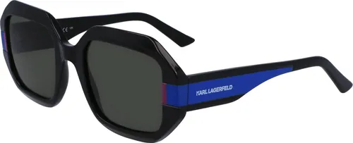 Karl Lagerfeld KL6124S Unisex-Sonnenbrille - Sportbrillen mit elegantem, eckigem Design und schwarzem Kunststoff-Gestell für stilvollen Sonnenschutz.