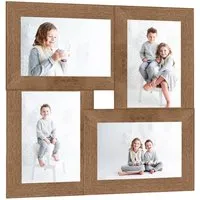 vidaXL Collage Bilderrahmen für 4x13x18 cm Fotos Hellbraun MDF