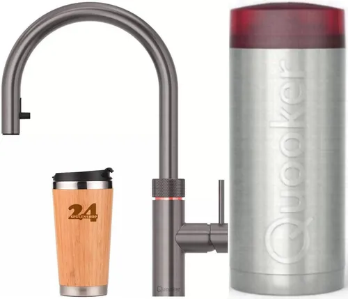 QUOOKER FLEX COMBI+ B Zugauslauf Gunmetal – Die All-in-One Küchenarmatur