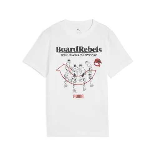 Puma Jungen Mid90s Graphic Tee B T-Shirts, Puma White, 152 EU