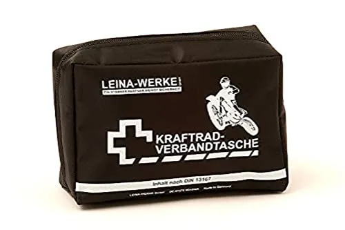 Leina-Werke 17012 Kraftrad-Verbandtasche Typ II mit Klett, Rot/Schwarz