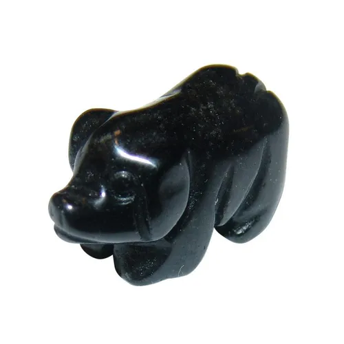 Obsidian schwarz Schwein - Glücksschwein ca. 32 x 25 mm Edelstein, Glücksbringe