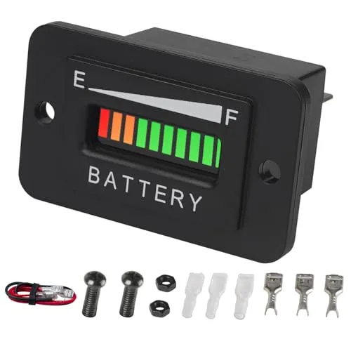 Yooreal Digitaler 12V bis 48V Batteriestandsmesser für Bleisäurebatteriebetriebener Clubwagen Reiseanhänger Gabelstapler Scheuersaugmaschine Ebike RV Elektroauto (48V)