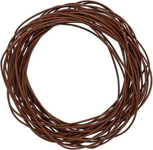 vidaXL Leder Schnur Hellbraun Ø1,5 mm x 5 m Leder in braun von vidaXL