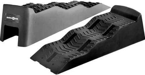 Brunner XL Camping Auffahrkeile Leveller - Ausgleichskeile für Wohnmobile, XL-Größe für optimale Stabilität und Sicherheit beim Campen, Farbe Schwarz.