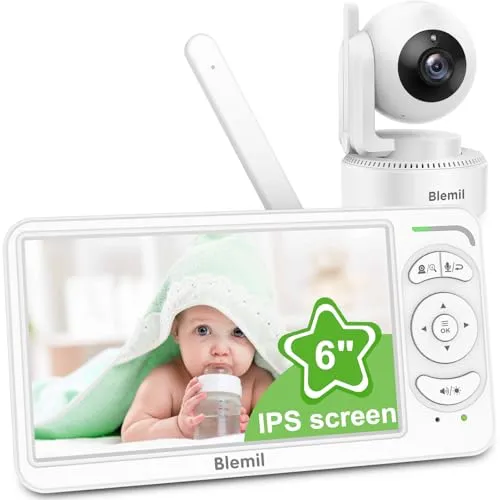 Blemil Babyphone mit Kamera – 6 Zoll IPS Display, 4000 mAh Akku, ohne WLAN