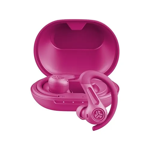 JLab JBuds Air Sport ANC 4 Kopfhörer In Ear, Sportkopfhörer Bluetooth, 60+ Std., Noise Cancelling True Wireless Kopfhörer kabellos mit USB-C Ladebox, IP66-schweißresistent, Multipoint, Rosa