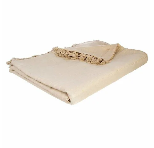 Atmosphera Créateur d'intérieur Tagesdecke - Bettdecken aus 100% Baumwolle in Beige (230x250 cm) mit stilvollen Fransen. Perfekt für ein gemütliches Zuhause im minimalistischen oder skandinavischen Stil.