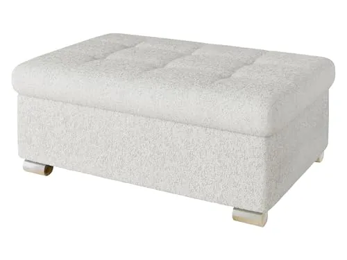 Mirjan24 Hocker Niko groß Sitzhocker Polsterhocker Sitzbank Fußbank Pouf Farbauswahl (Boucle Baloo 2073)