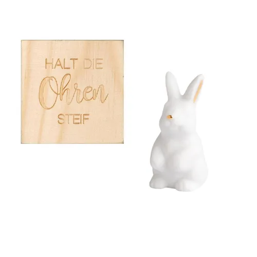 Glückskästchen Hase 4,5x4,5x3cm Herzstücke Räder Design in weiß von Räder Design