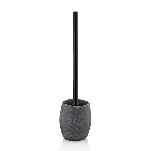 kela WC-Garnitur Roda, Ø 10,5 cm, grau - Stylische WC-Garnitur aus Zement mit PET-Borsten für gründliche Reinigung, schnelles Trocknen und weniger Bakterienbildung. Ideal für modernes Badezimmer.