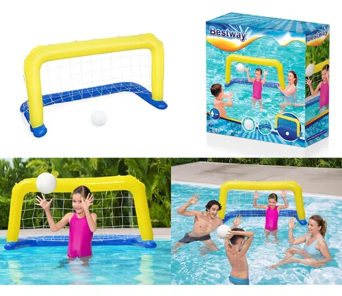 Bestway Wasserball Set - Schwimmendes Tor Pool Ballspiel Polo Poolspiel Handball