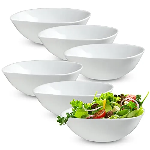 KADAX Weiße Glasschale, Salatschale, Set Schale, eckige, weiße, mikrowellengeignete Müslischüssel, Servierschalle für Salate, Suppen, Vorspeisen, Obst (15cm, 3, stück)