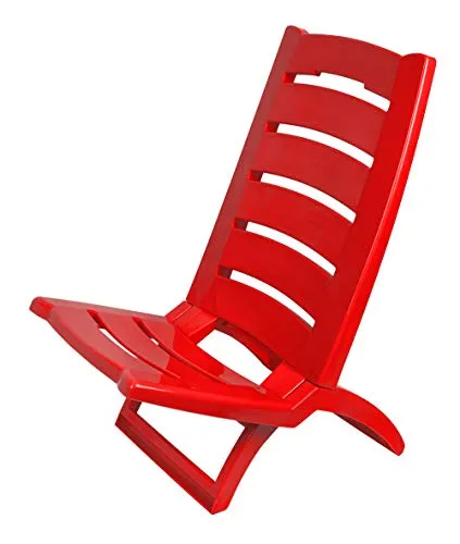 Kreher Tragbarer Klappbarer Campingstuhl/Strandstuhl (Rot)