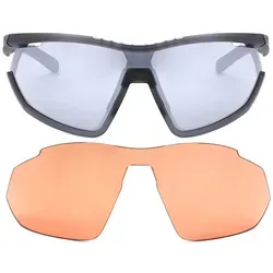 adidas Damen-Sonnenbrille SP0002 in Grau/Lila - Sportbrille mit UV-Schutz 400, ideal für Sonne, Strand und Berge. Inklusive Wechselgläser für optimale Anpassung an Lichtverhältnisse.