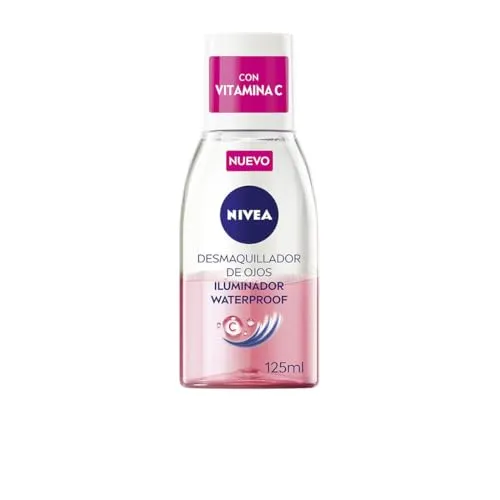 NIVEA Waterproof Aufhellender Augen-Make-up-Entferner (1 x 125 ml), wasserfester Augen-Make-up-Entferner, belebender Gesichtsreiniger mit zweiphasiger Formel mit Vitamin C
