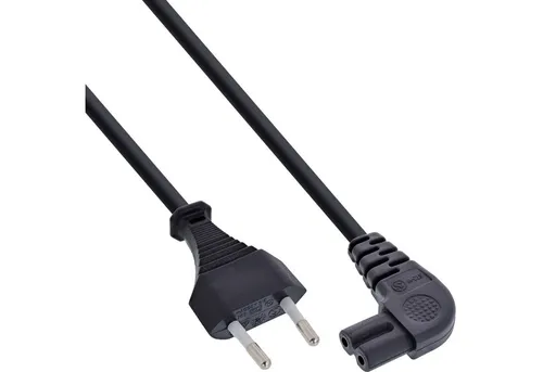Inline InLine® Netzkabel, Netzstecker auf Euro 8 C7 Stecker, gewinkelt, 10m Stromkabel