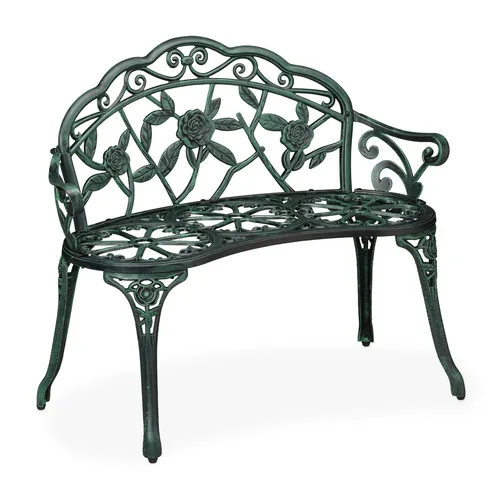 Gartenbank aus Gusseisen in schwarz von Relaxdays