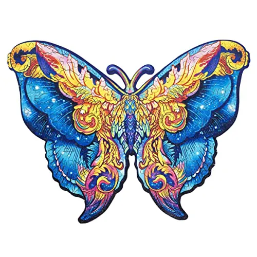 Holzpuzzle Tiemotiv Puzzle aus Holz für Erwachsene und Kinder ab 6 Jahren (Schmetterling)