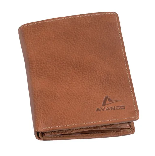 GlücksNugget Herrenbörse aus Leder – Kombibörse in Cognac