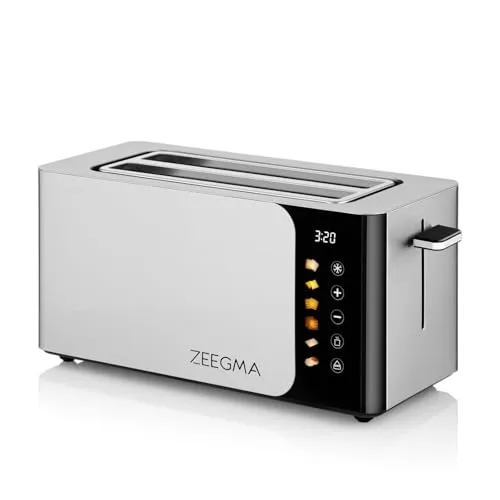 ZEEGMA TOSTEE CHEF SMART Toaster 1500 W - Toaster für 4 Scheiben, 6 Bräunungsstufen, LED-Display und Touch-Bedienfeld. Ideal für schnelles Toasten und Aufwärmen – perfekte Ergebnisse in kürzester Zeit!
