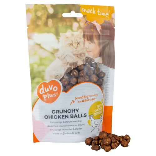 Duvo+ Katzensnack Crunchy Chicken Balls 50 g, UVP 1,99 EUR, NEU