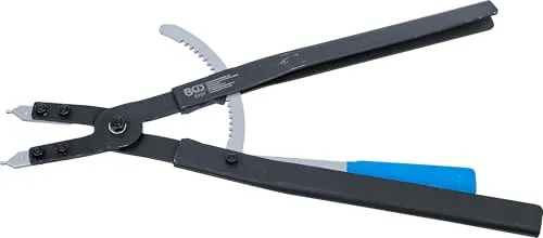 BGS Sprengringzange 500 mm | gerade für Innensprengringe - Zangen zur Montage und Demontage von Sprengringen, schwere Ausführung mit Ratschenmechanismus für präzises Arbeiten und tauchisolierten, rutschsicheren Griffen.