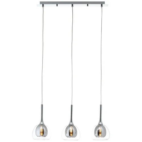Brilliant Pendelleuchte Hadan, 3-flammig in Silber - Moderne Hängelampe für Indoor, höhenverstellbar und dimmbar für individuelle Lichtgestaltung, ohne Leuchtmittel, ideal für stilvolle Wohnräume.
