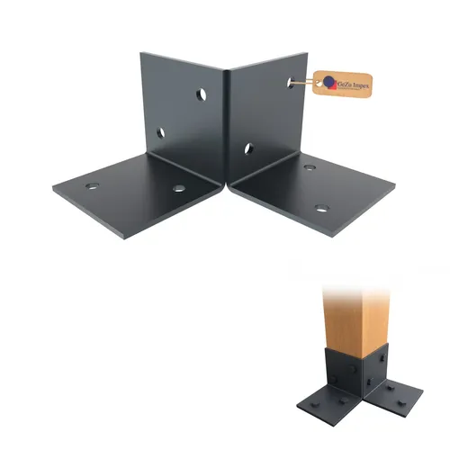 GeZu Impex Pfosten Bodenverbinder 71 x 71 mm Anthrazit Pulverbeschichtet Pergola