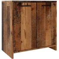 Vicco Waschbeckenunterschrank Kiko, Eiche rustikal - Waschbeckenunterschrank mit zwei Flügeltüren, ideal für eleganten Stauraum im Bad. Kompatibel mit anderen Kiko Produkten für individuelle Gestaltung.