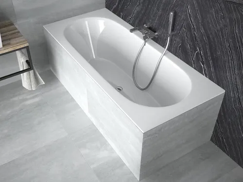 Badewanne VITAE SLIM 170x75 mit Füßen , mit Siphon (ohne Schürze)