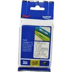 Brother P-Touch Band TZe-145 - 18mm x 8m laminiertes Schriftband in Weiß auf transparent, perfekt für präzise Beschriftungen und kompatibel mit vielen P-Touch Modellen