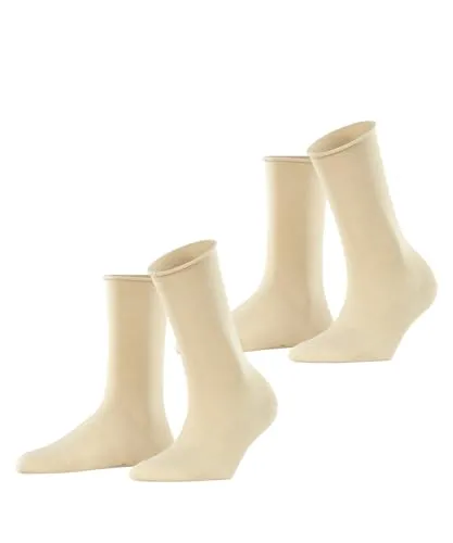 ESPRIT Damen Socken Basic Pure Multipack W So Baumwolle einfarbig 2 Paar, Beige Cream 4011, 39-42