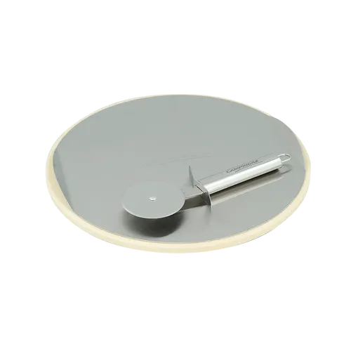 Campingaz Pizzastein für Culinary Modular System - Pizzastein Ø 30 cm für Grill, verwandelt Ihren Grill in einen Pizzaofen mit Edelstahltablett und Schneidrad für müheloses Portionieren.