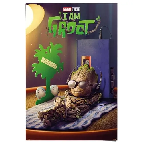 REINDERS Poster, Marvel Groot - get your groot on, Kinderzimmer, Poster, Wanddeko, Room Decor, 150 gr. glänzend Bilderdruckpapier, Grün, 91,5x61cm