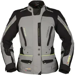 Modeka Viper LT Textiljacke Damen grau/schwarz 40 - Motorradjacke für Damen, ultraleicht und wasserdicht, mit zertifizierten Protektoren für optimalen Schutz und herausnehmbarer Steppjacke für vielseitigen Einsatz.