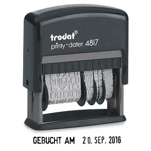 trodat Datumstempel mit Text printy dater 4817 selbstfärbend schwarz ohne Logo, 1 St.