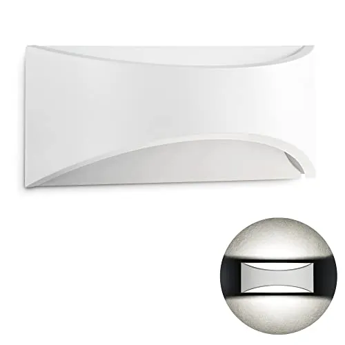 SSC-LUXon JAGEO Up Down Wandleuchte für Außen IP54 mit indirektem & neutralweißem LED Licht 230V - Außenwandleuchte in weiß 8W