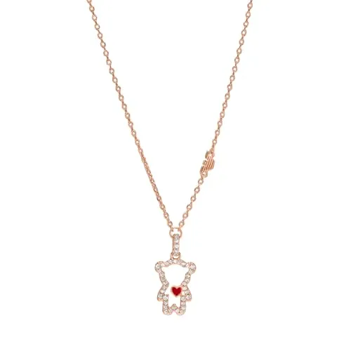 Emporio Armani Damenkette mit Anhänger, rosévergoldet - Elegante Kette für Damen aus poliertem Metall, roségoldfarben mit Karabinerverschluss – der perfekte Akzent für jedes Outfit.